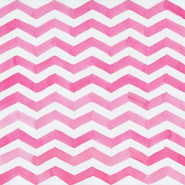 Watercolor background with pink zigzag stripes