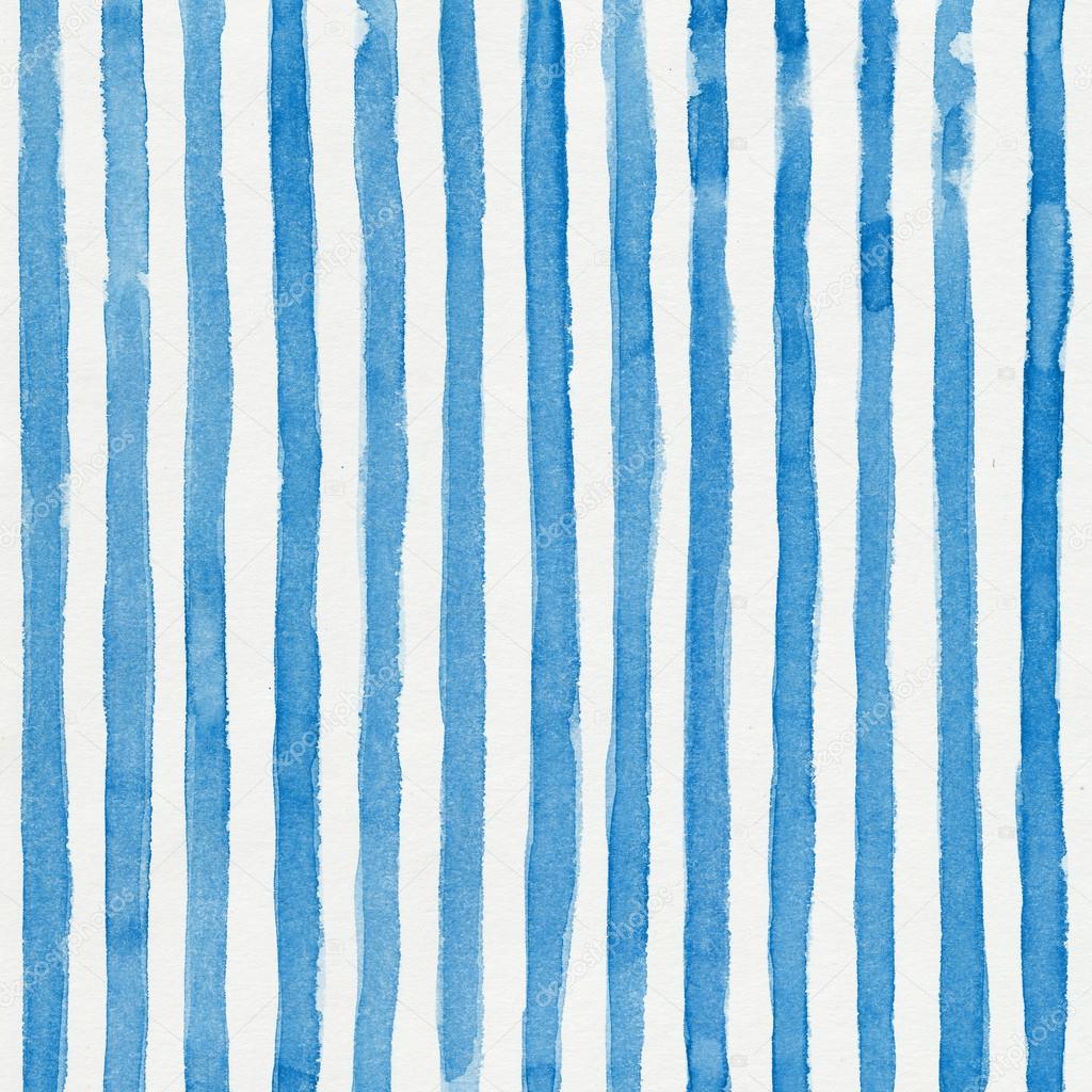 Watercolor striped background with vertical blue stripes