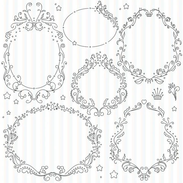 Collection of ornate vector frames — Stock Vector