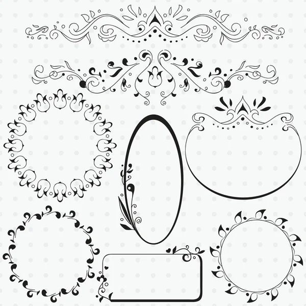 Set of decorative frames and borders — Stock Vector