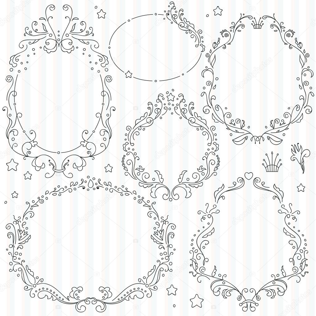 Collection of ornate vector frames