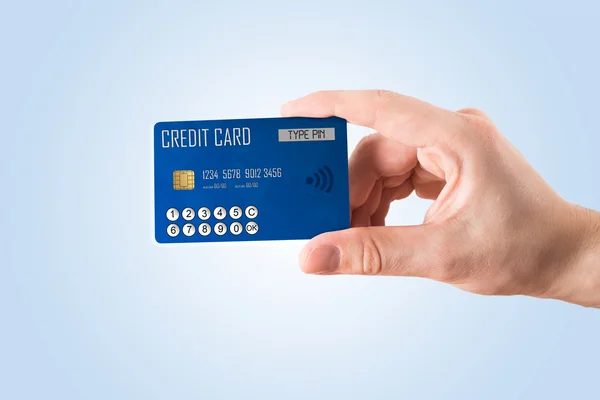 Kredi kartı ile ekran ve tuş takımı — Stok fotoğraf