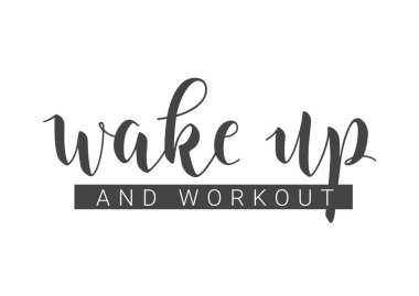 Vektör Stok Çizimi. El yazısıyla Uyanış ve Spor Mektubu. Kart, Etiket, Kartpostal, Poster, Etiket, Yazdırma veya Web Ürünleri Şablonu. Beyaz Arkaplanda İzole Nesneler.