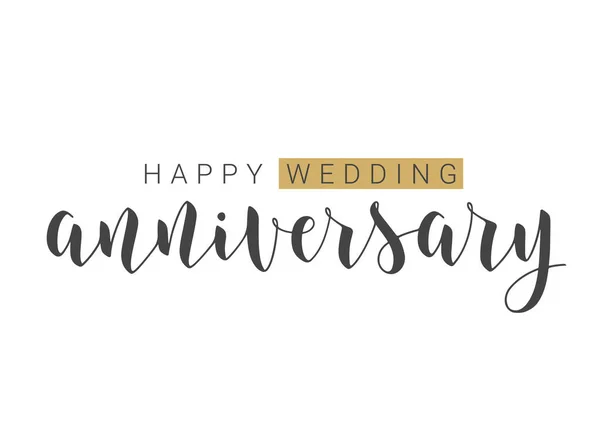 Ilustración Vectorial Lettering Happy Wedding Anniversary Inglés Plantilla Para Banner — Archivo Imágenes Vectoriales