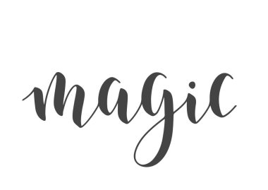 Vektör İllüstrasyonu. El yazması Sihir Mektubu. Banner için şablon, tebrik kartı, kartpostal, davetiye, parti, poster veya çıkartma. Beyaz Arkaplanda İzole Nesneler.