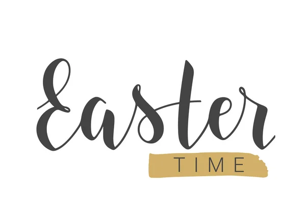 Vector Stock Illustration Handwritten Lettering Easter Time Template Banner Card — Stock Vector