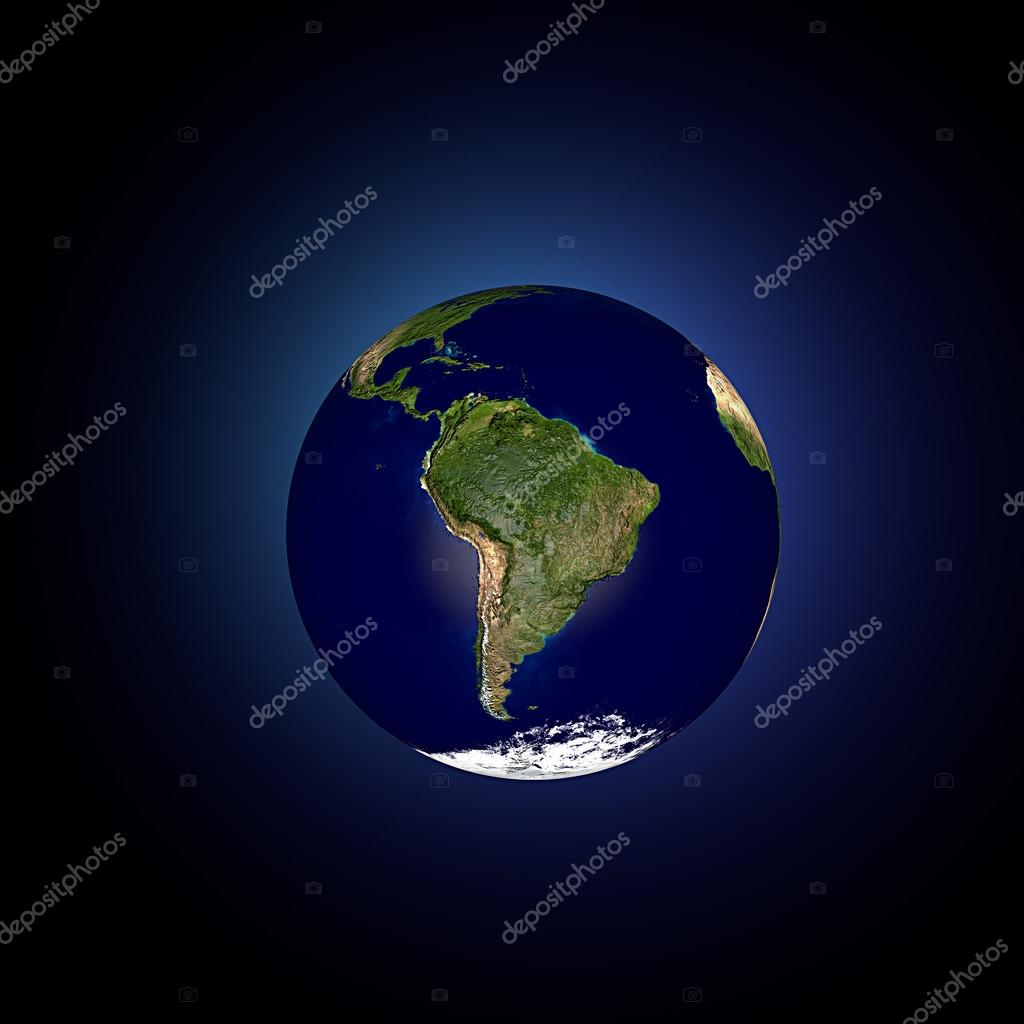 View of the world from space. South America