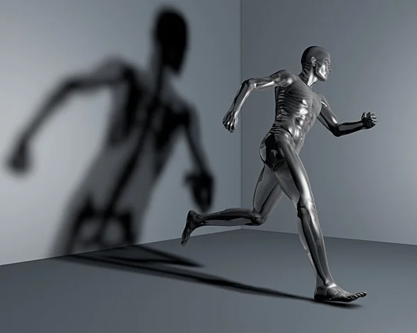 Homem correndo visto em raios-x — Fotografia de Stock