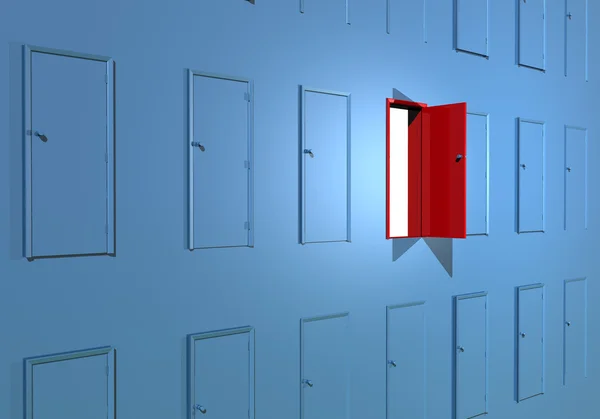 Двери открываются ключ стены успеха — стоковое фото