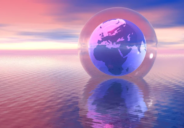 De wereld in een glazen bol — Stockfoto