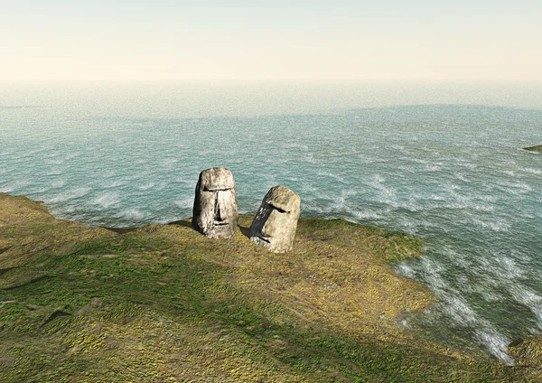 Moai en Isla de Pascua — Foto de Stock