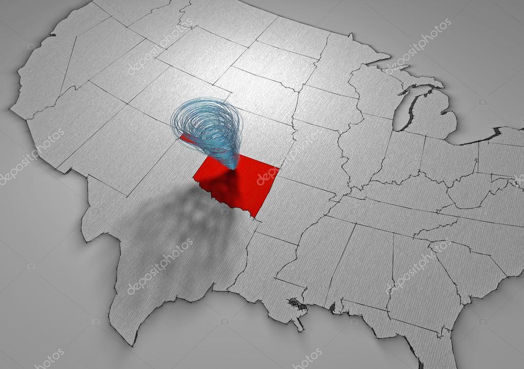 Tornado that moves along the map of the United States