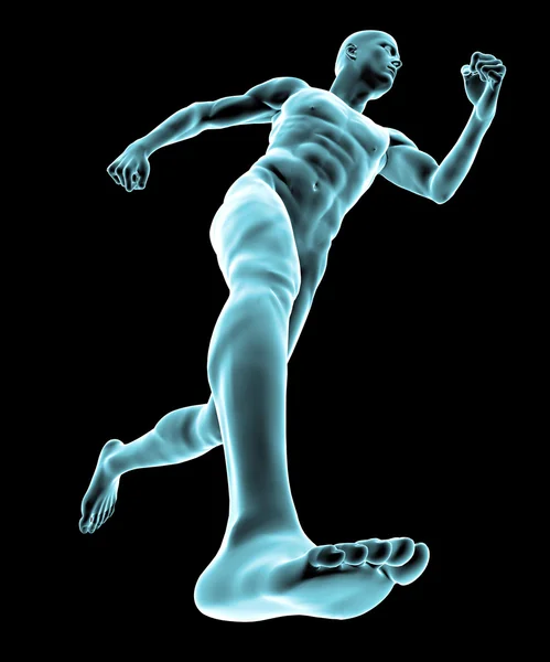人的身体和骨架的 x 射线 — 图库照片