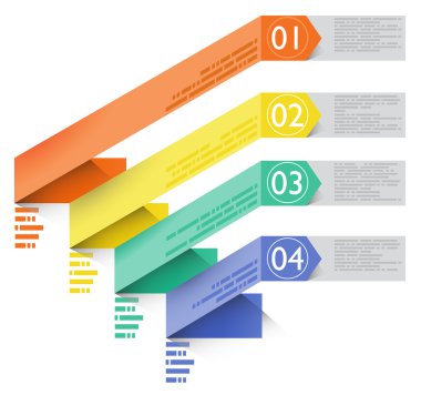 Infographic örnekleri renkli bantlar