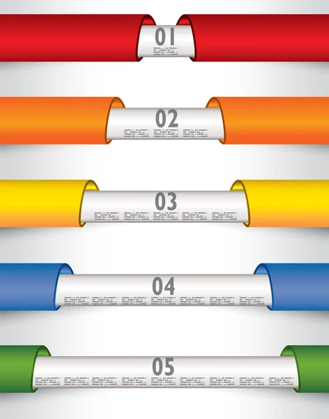 インフォ グラフィックの例の着色されたバンド紙ポストそれ — ストックベクタ