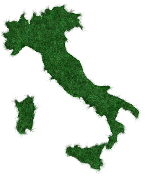 Grass map of Italy 3d — Stock Photo, Image