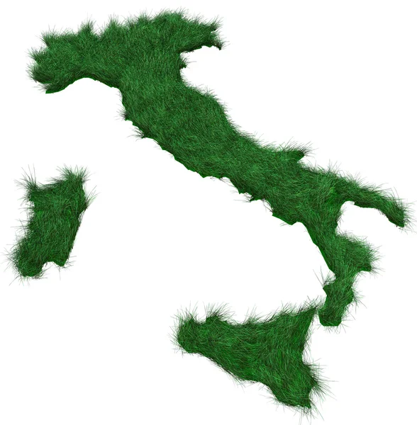 Gräs karta över Italien — Stockfoto