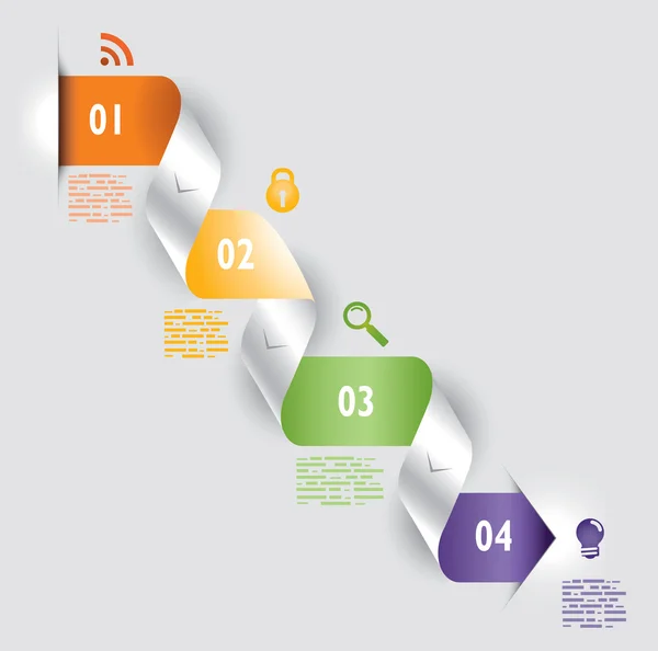 Exemples d'infographie bandes colorées — Image vectorielle