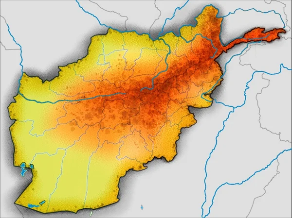 Afganistan hartă — Fotografie, imagine de stoc