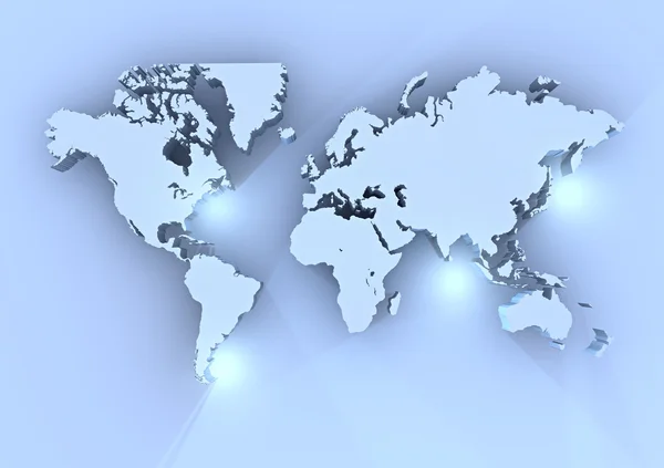 Blue world map 3d — Stock Photo, Image