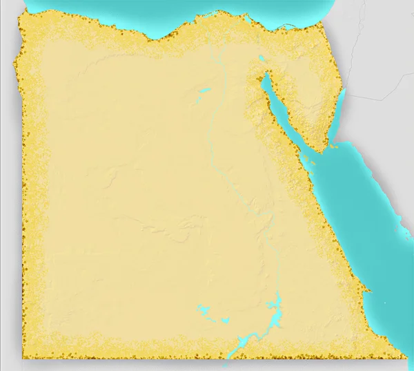 Egypt mapa fyzické — Stock fotografie