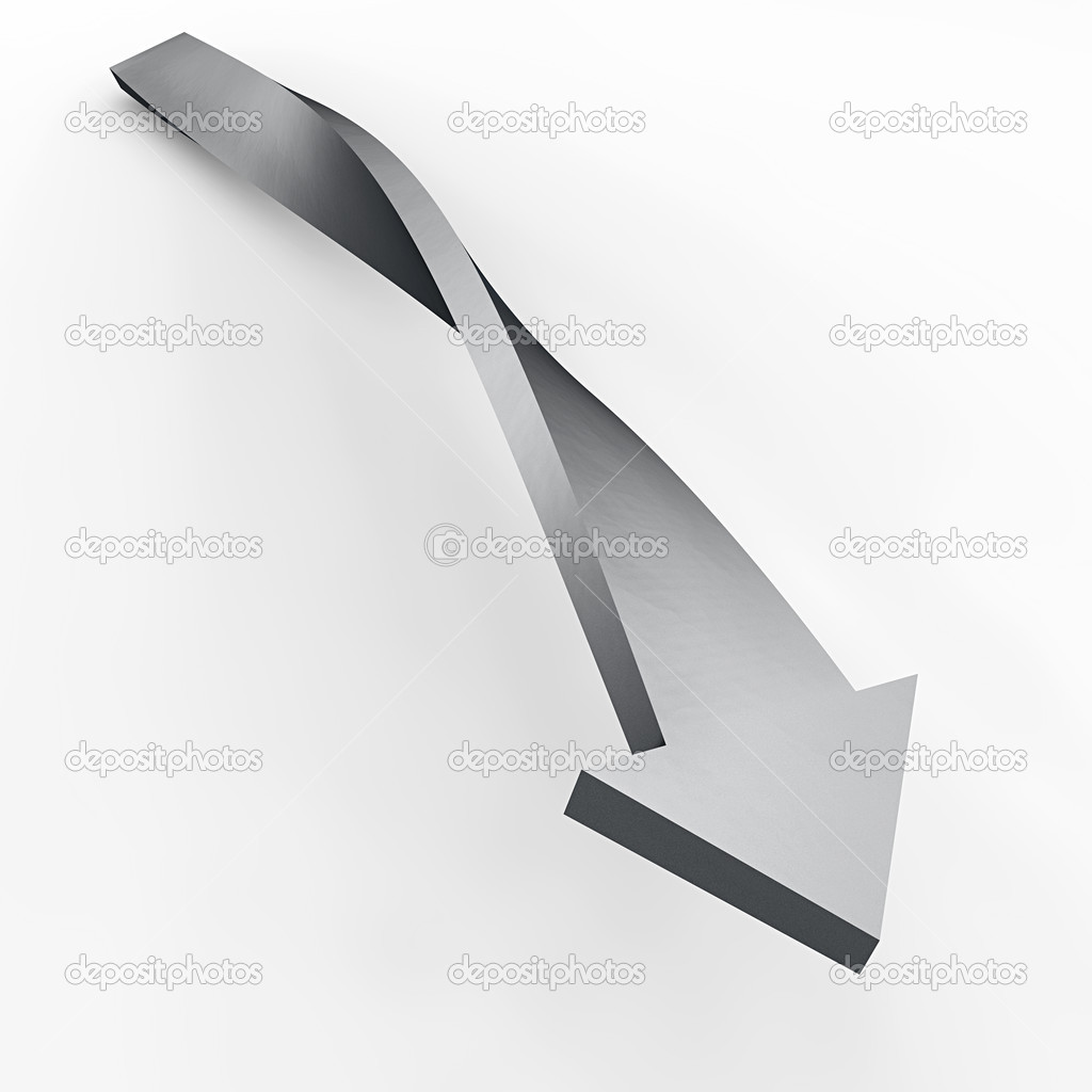 Grey curve arrow down direction
