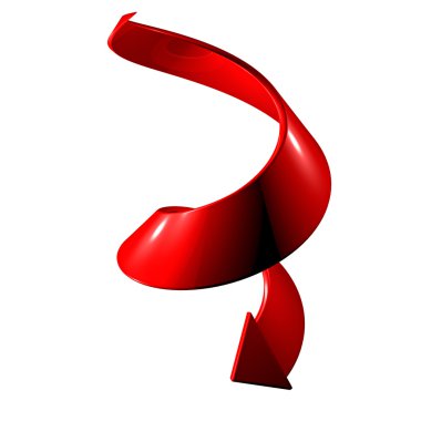 Kırmızı sarmal ok 3d.