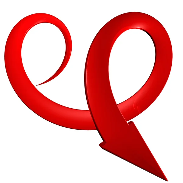 Red spiral arrow 3D. — Stock Photo, Image