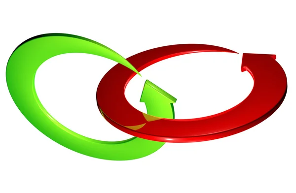 Red and green arrows ring rotating — Stock Photo, Image