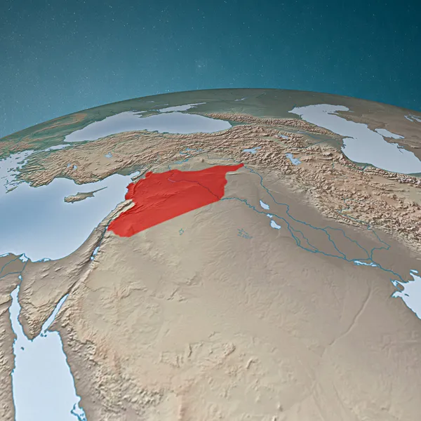 Bliski Wschód widziany z kosmosu — Zdjęcie stockowe