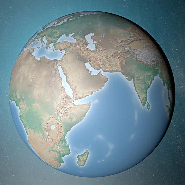 Earth standing on clean space — Stock Photo, Image