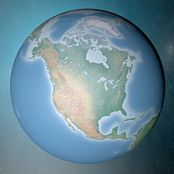 Earth standing on clean space — Stock Photo, Image