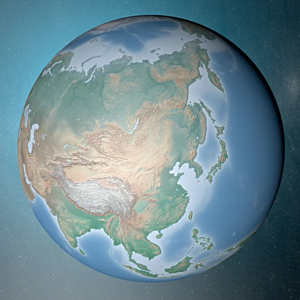 Earth standing on clean space — Stock Photo, Image