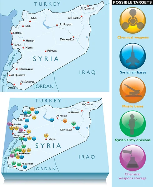 中東は宇宙から見た。シリア地図 — ストックベクタ