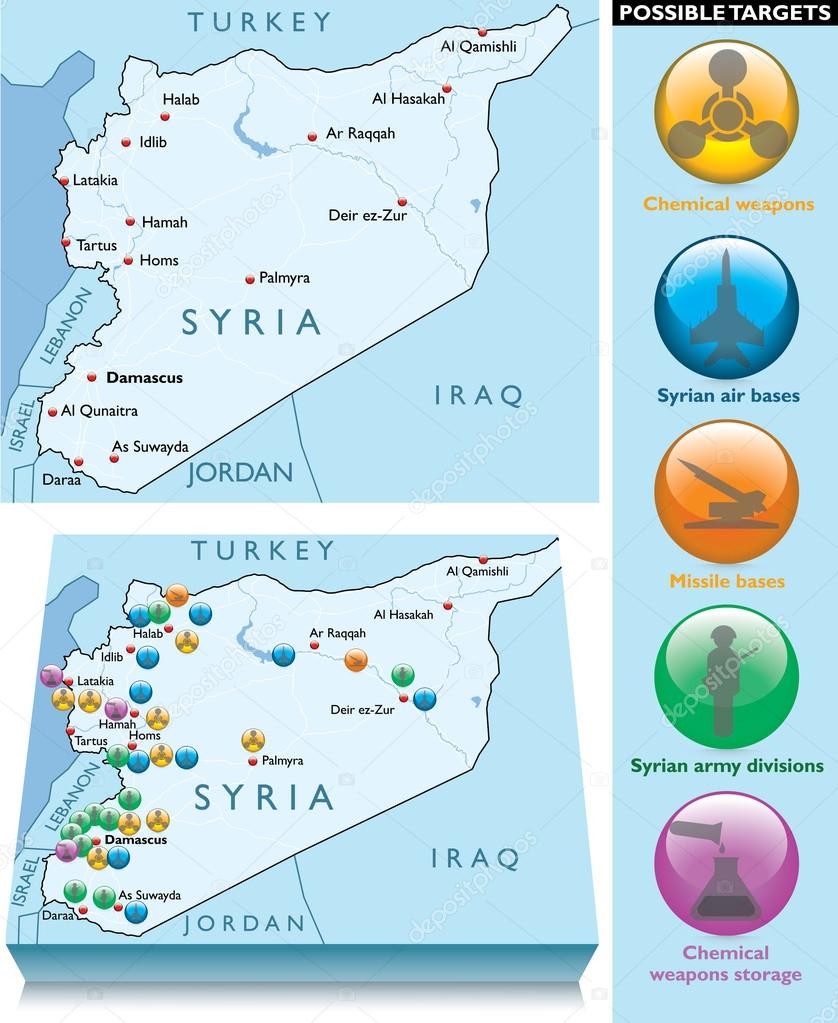 Middle East as seen from space. Syria map