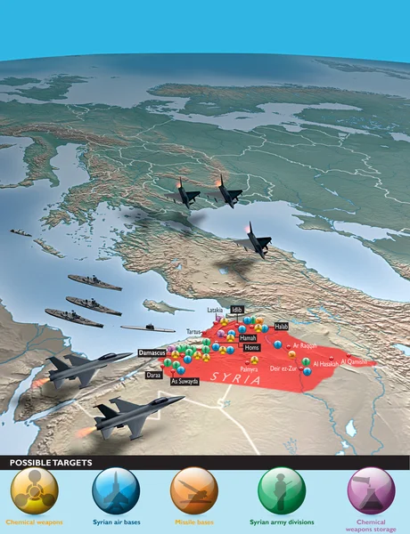 Moyen-Orient vu de l'espace. Carte de Syrie — Photo