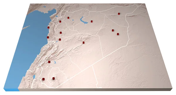 Moyen-Orient vu de l'espace. Carte de Syrie — Photo