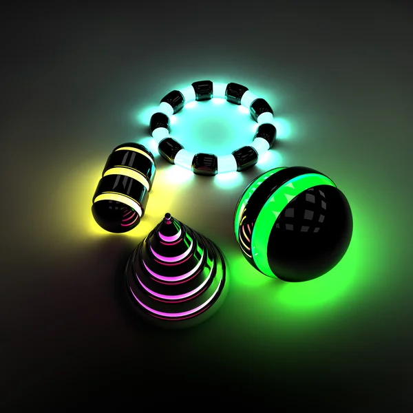 Objecten ontwerpen felle neon energie — Stockfoto