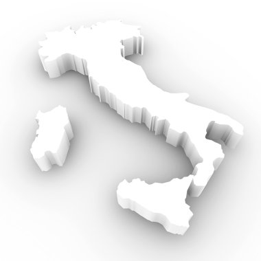 İtalya'nın üç boyutlu harita