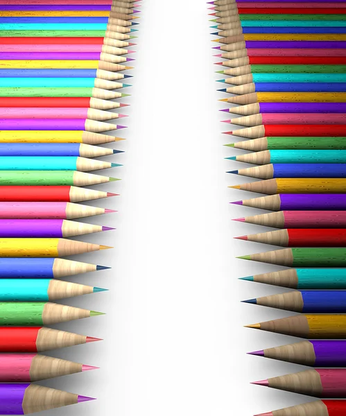 Colorful pencil row — Stock Photo, Image