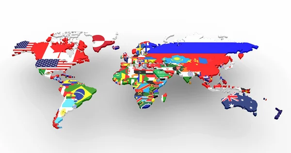 Mapa político do mundo — Fotografia de Stock