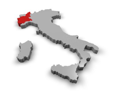 İtalya bölgeler piemonte Haritası