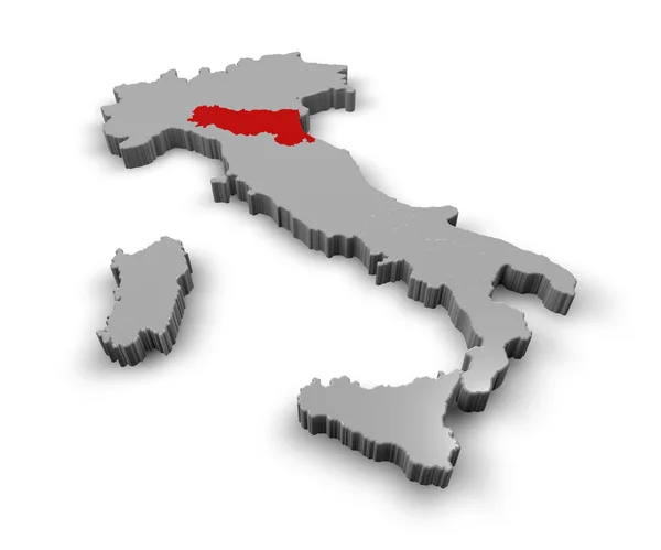 Karta över Italien regionerna Emilia-Romagna — Stockfoto