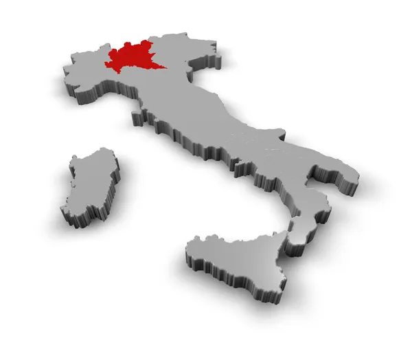 Karta över Italien regionerna Lombardiet — Stockfoto