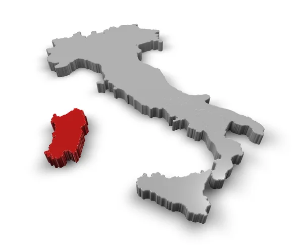 Carte des régions Italie Sardaigne — Photo