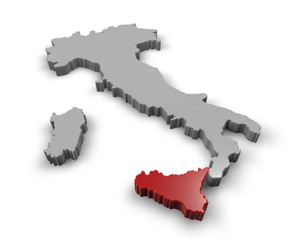 Map of Italy Regions Sicily — Stock Photo, Image