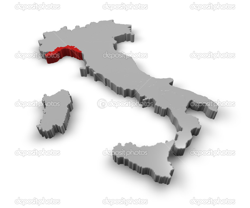 Map of Italy Regions Liguria