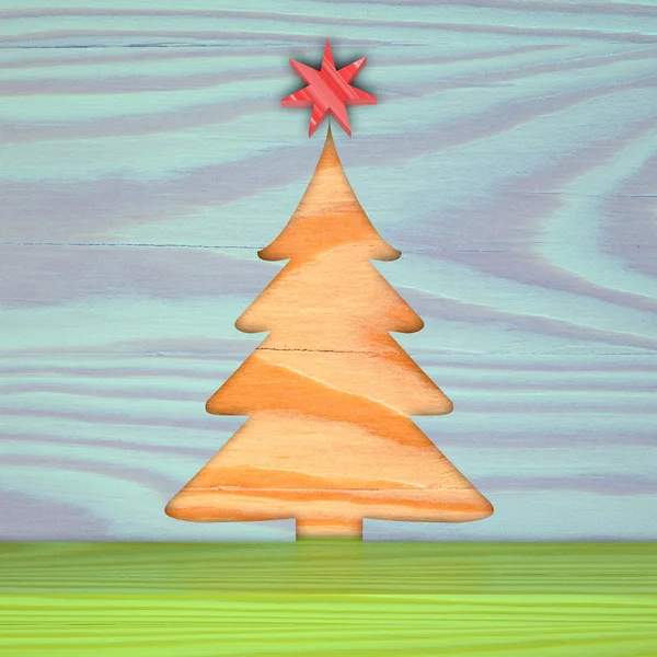 Grußkarte Weihnachten, Urlaub, Holz, Tanne — Stockfoto