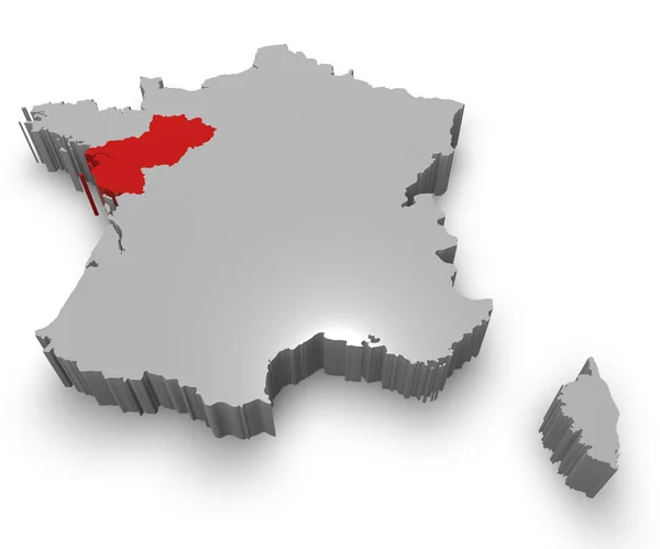 Pays de la loire administrativ region — Stockfoto