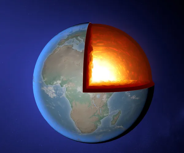 Earth's core, Earth, world, split, geophysics — Stock Photo, Image